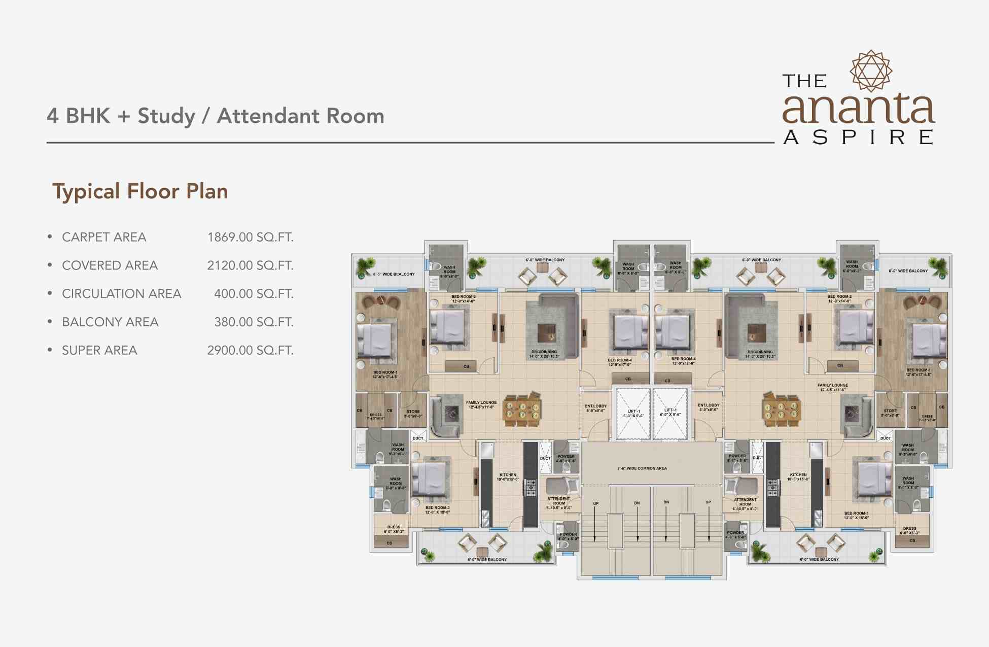 4BHK + 1 Floor Plan